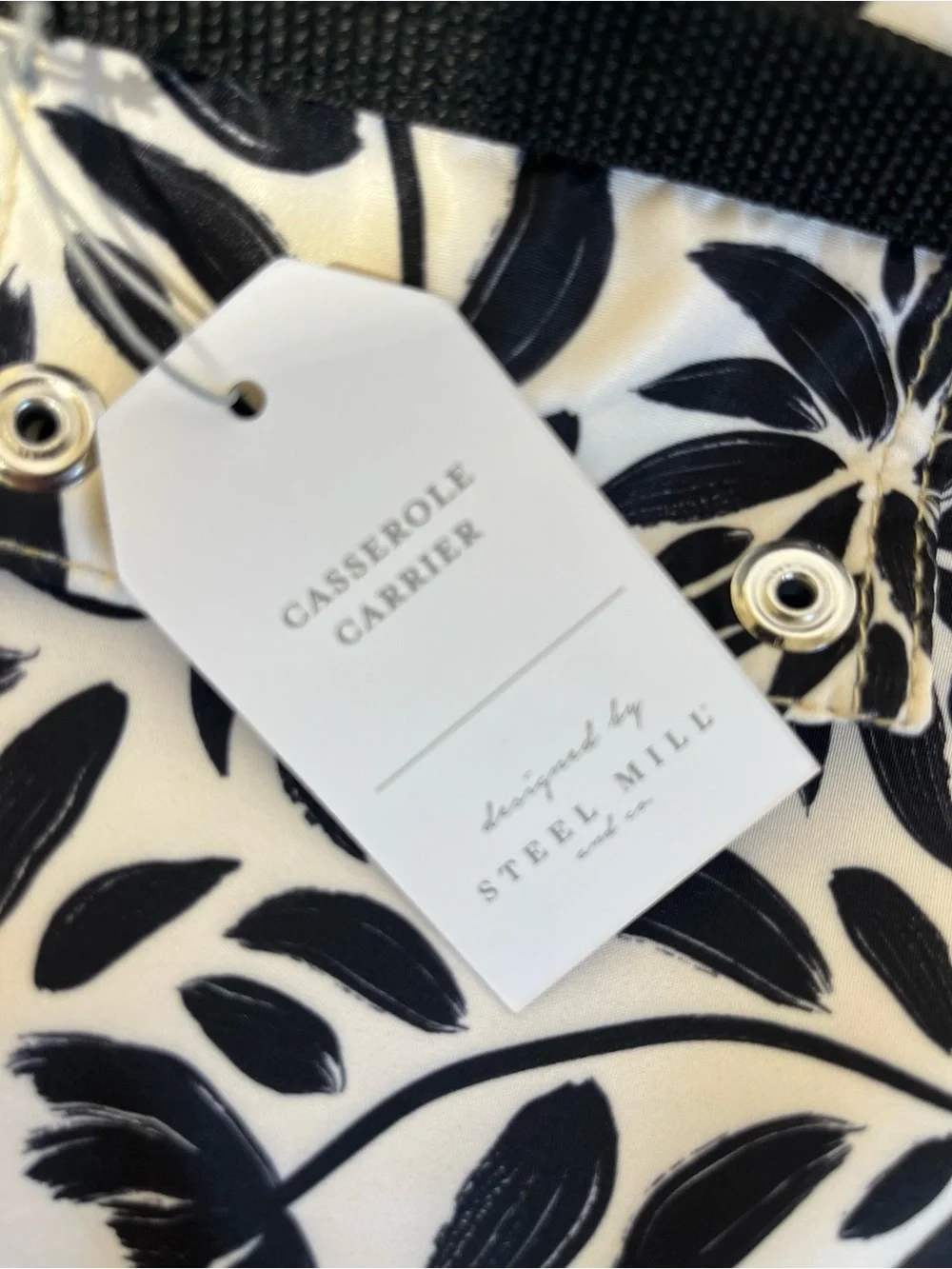 Black & White Floral Travel Organizer Tote